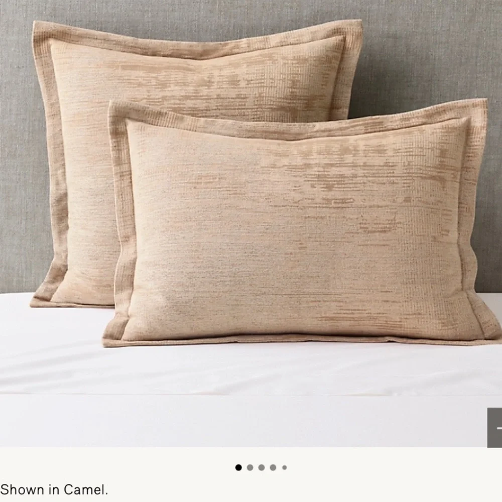 RESTORATION HARDWARE BRUSHSTROKE JACQUARD COTTON WOOL KING SHAM